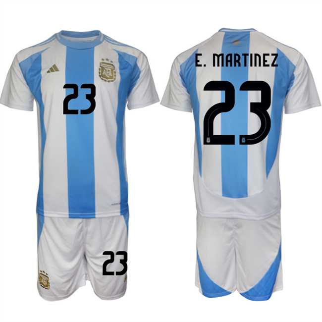 Men's Argentina #23 Emiliano Martinez White Blue 2024-25 Home Soccer Jersey Suit,We sell and wholesale Men's Argentina #23 Emiliano Martinez White Blue 2024-25 Home Soccer Jersey Suit on line form chian!